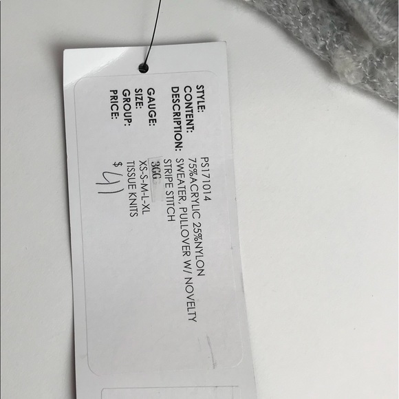 NWT Boutique Oversized Sheer Grey Sparkly Light - Picture 6 of 8